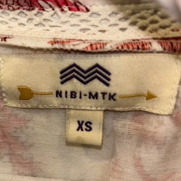 nibi-mtk red white toile floral print flutter sleeve Bohemian Beach Dress XS - Picture 2 of 6